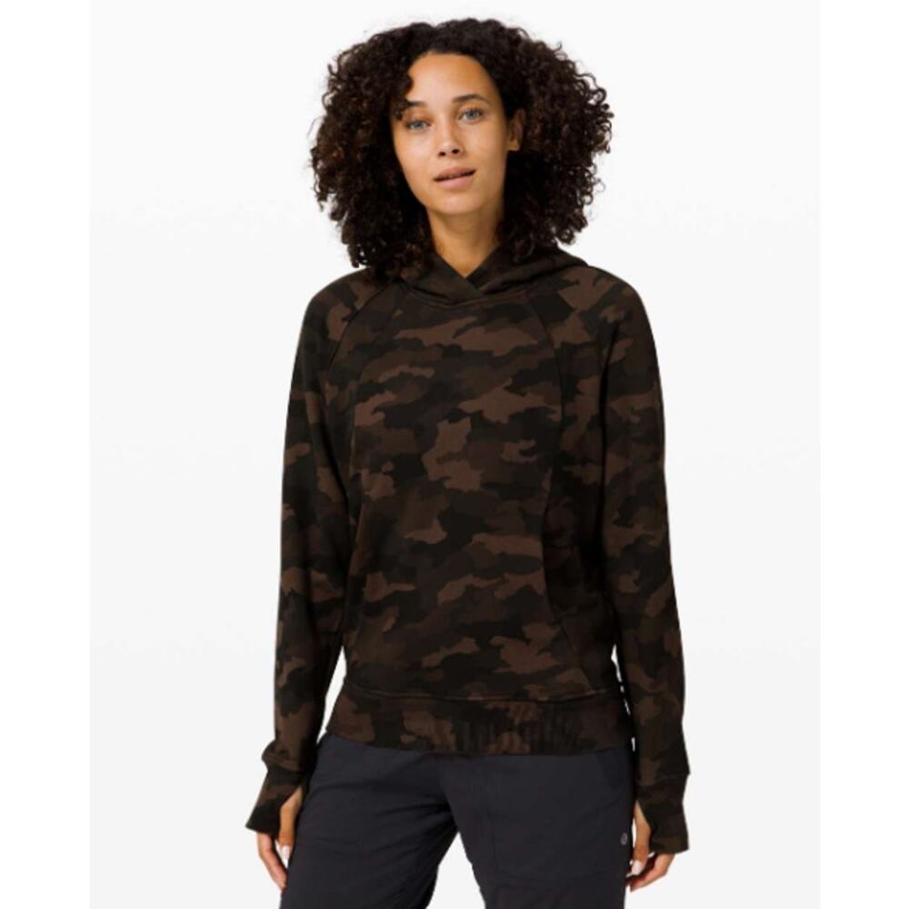 Lululemon Scuba Pullover Hoodie Sz 8 Heritage 365 Camo Brown Earth Multi Cotton